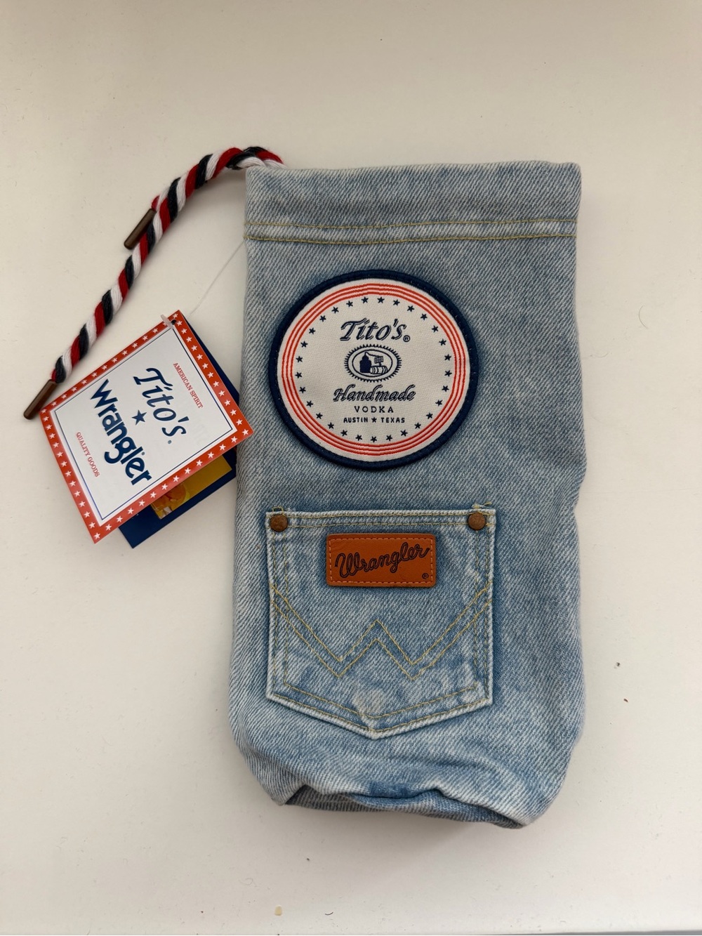 Wrangler Light Blue Denim Jeans Pocket Sleeve - Tito's Collaboration